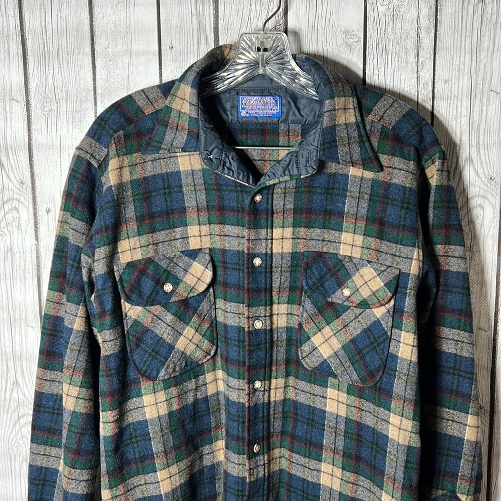 Pendleton 100% Virgen Wool Plaid Button Front Shi… - image 2